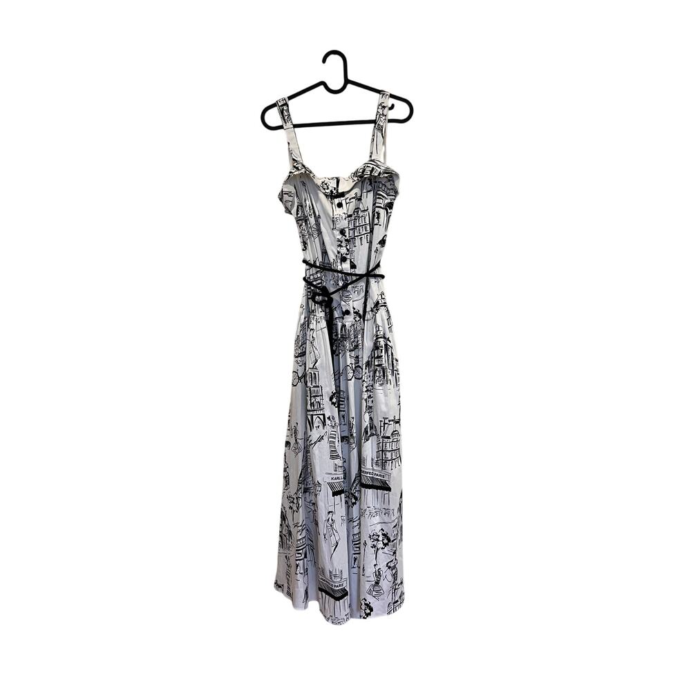 KARL LAGERFELD PARIS
Women's Printed Square-Neck Midi Dress